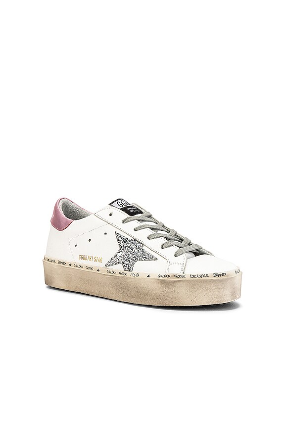 view 2 of 6 Hi Star Sneaker in White, Pink Laminated & Silver Glitter Star