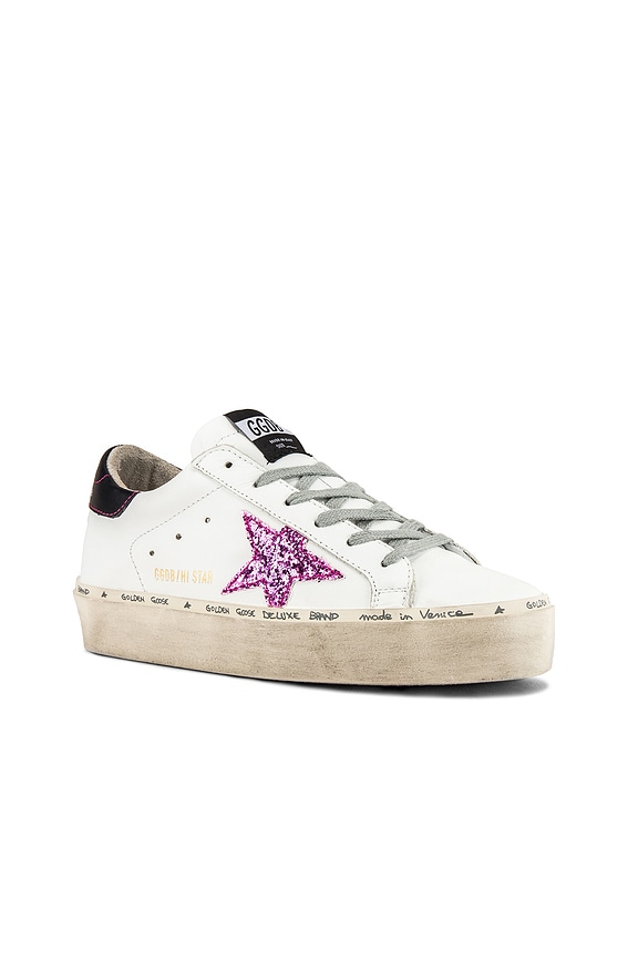 view 2 of 6 SNEAKERS HI STAR in White, Black & Pink Glitter