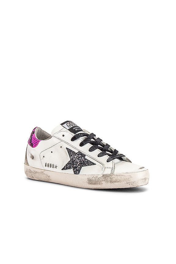 view 2 of 6 Superstar Sneaker in White, Fuchsia Python & Glitter Star