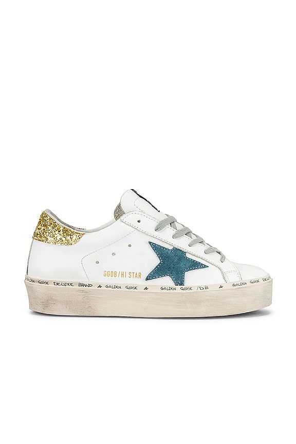 view 1 of 6 ZAPATILLAS CON PURPURINA HI STAR in White, Petrol Star & Gold Glitter