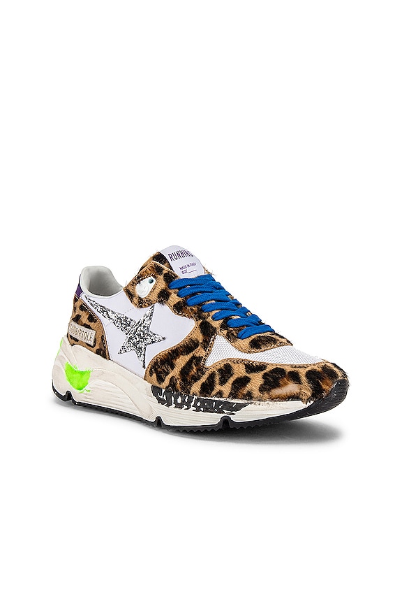view 2 of 6 SNEAKERS RUNNING SOLE in Leopard Pony & Silver Glitter Star