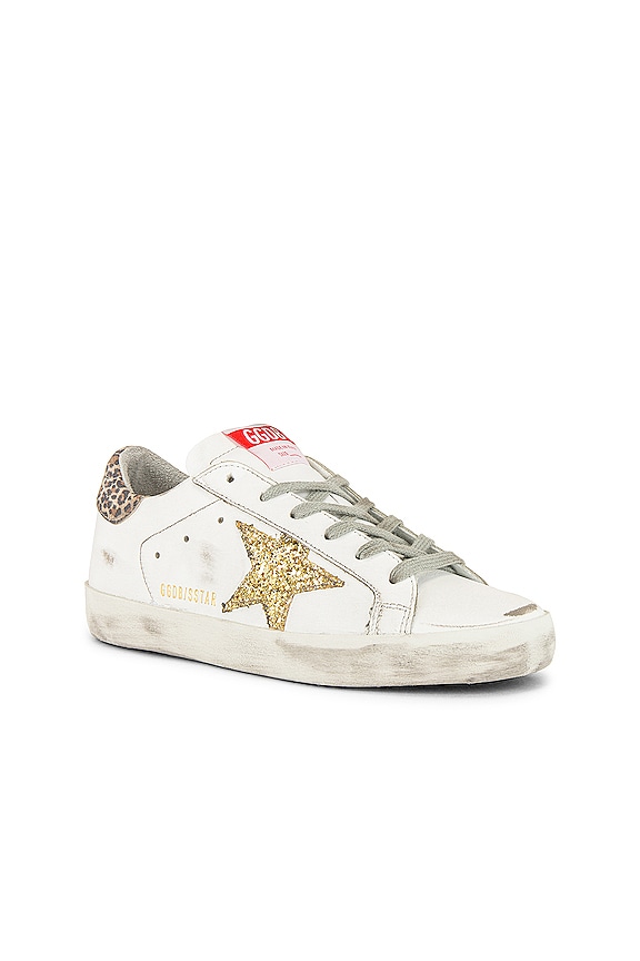 view 2 of 6 Superstar Sneaker in White, Yellow Gold & Beige Brown Leopard