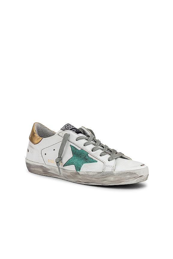 view 2 of 6 Super Star Sneaker in White, Green & Gold