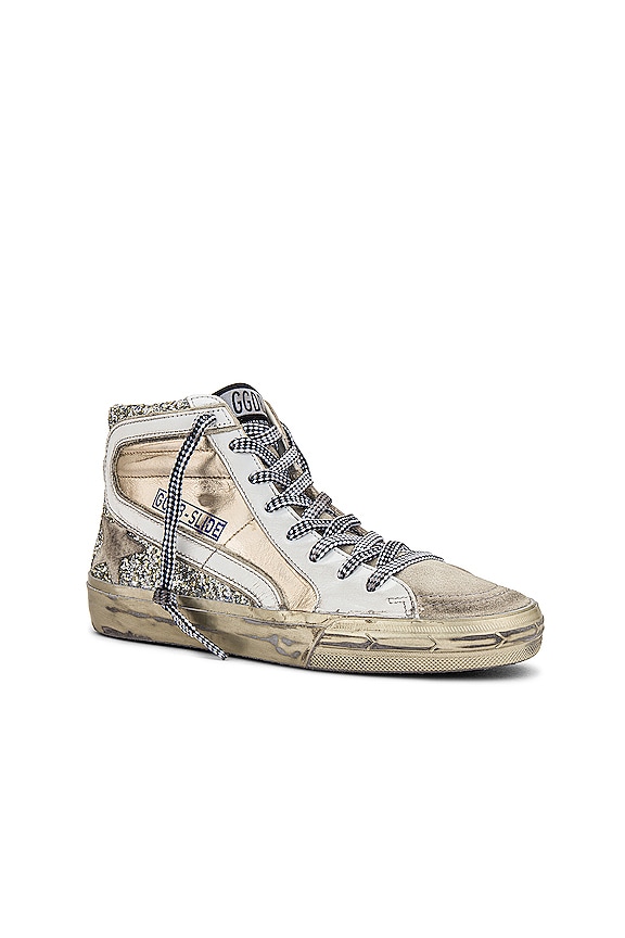 view 2 of 6 SNEAKERS SLIDE in Gold, Ice, White, & Beige Brown Leopard