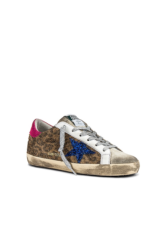 view 2 of 6 SNEAKERS SUPERSTAR in Beige Brown Leopard, Blue, & Fuchsia