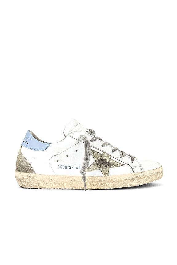 Golden Goose Superstar Sneaker in White, Ice, & Powder Blue | REVOLVE