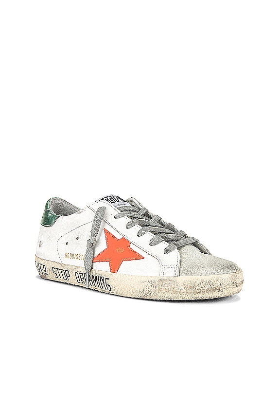 view 2 of 6 SNEAKERS SUPERSTAR in White, Orange, & Pastel Green