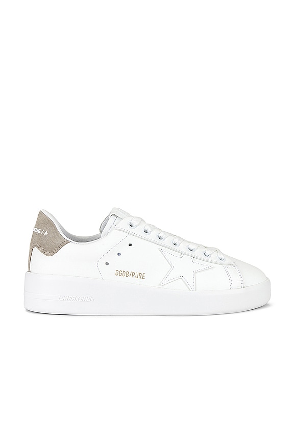 Golden Goose Pure Star Sneaker in White & Taupe | REVOLVE