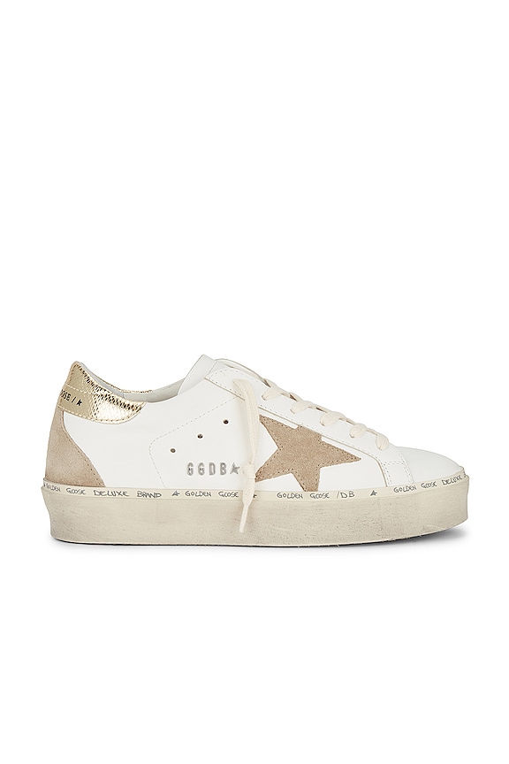 Golden Goose Hi Star Sneaker in White, Taupe, & Platinum | REVOLVE