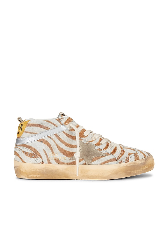 Golden Goose Mid Star Sneaker in Beige, Taupe, Silver, & Honey | REVOLVE