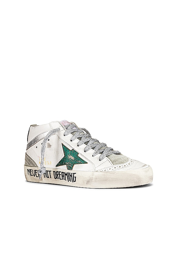 view 2 of 6 MID STAR スニーカー in White, Ice, Emerald Green, & Silver