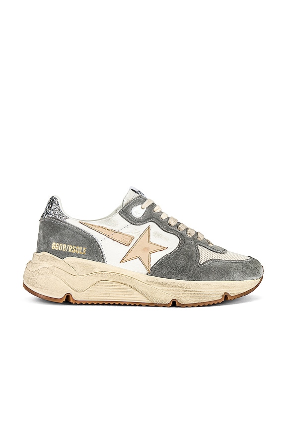 Golden Goose Running Sole Sneaker in Silver, White, Cream, Smoke Grey ...