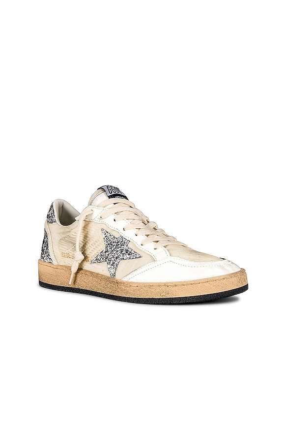 view 2 of 6 Ballstar Sneaker in White, Beige, & Silver