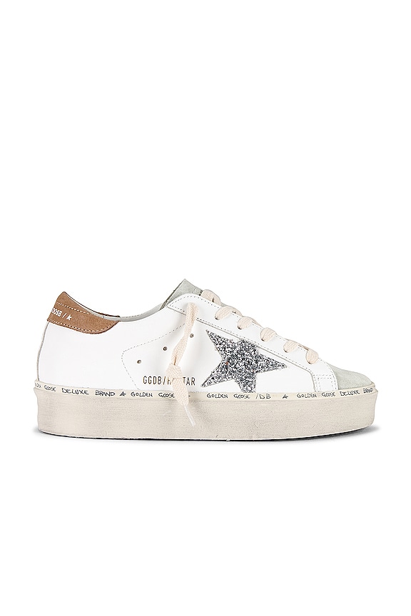 Golden Goose Hi Star Sneaker in White, Ice, Silver, & Taupe | REVOLVE