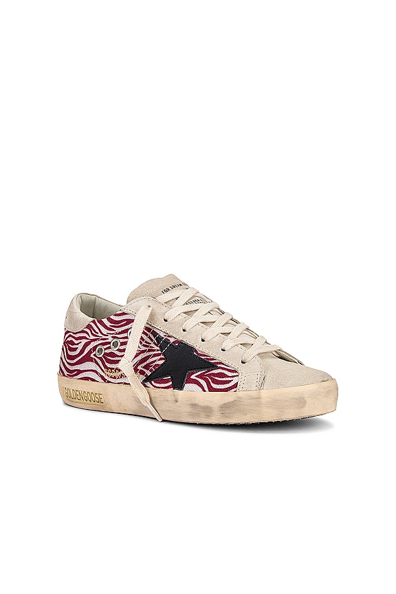 view 2 of 6 SUPER STAR スニーカー in Cream Red Zebra, Beige, & Black
