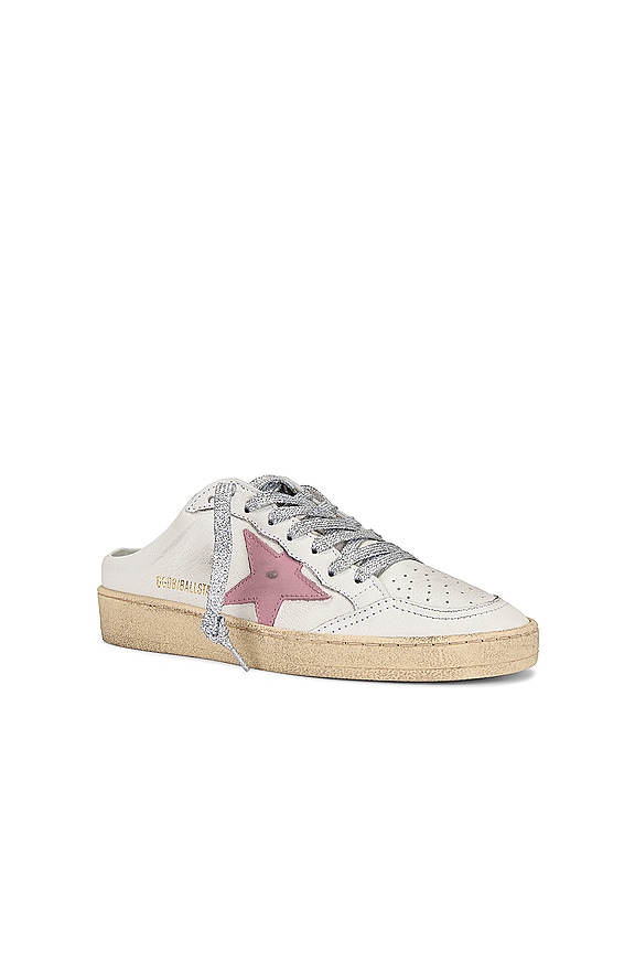 view 2 of 6 Ballstar Sabot Sneaker in White & Antique Pink