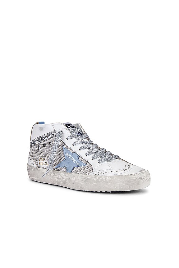 view 2 of 6 Mid Star Sneaker in White, Silver, & Blue Fog