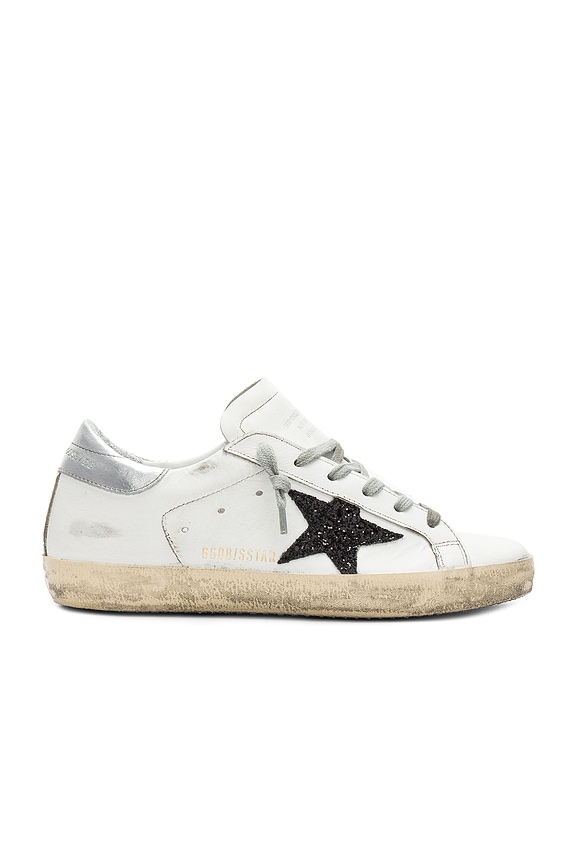 view 1 of 6 SNEAKERS SUPERSTAR in White Leather & Black Glitter