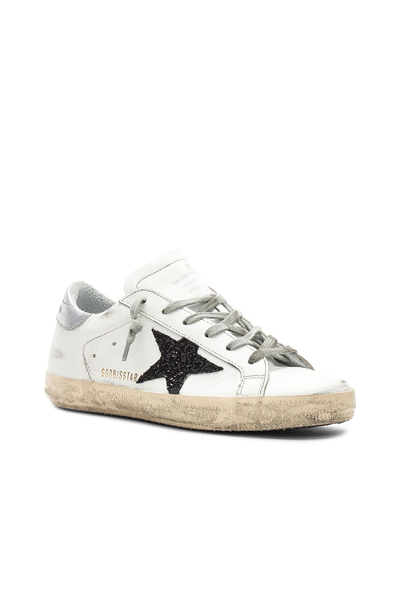 view 2 of 6 SNEAKERS SUPERSTAR in White Leather & Black Glitter