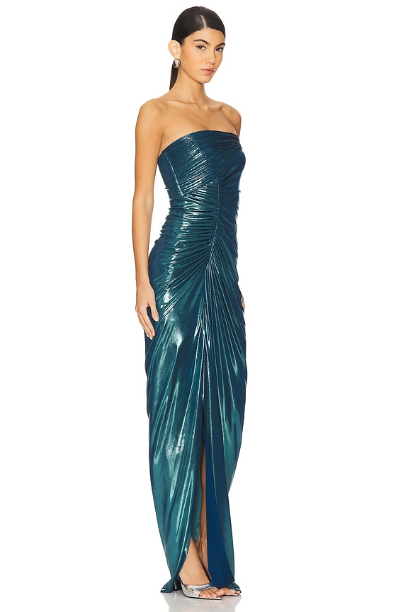 view 2 of 4 The Reflection Jersey Gown in Teal Oil