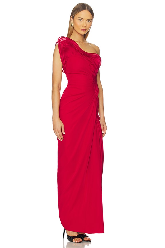 view 2 of 4 x REVOLVE Draped Ruffle Gown in Red