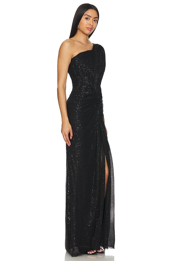 view 2 of 5 VESTIDO LARGO SCULPTED RAVEN in Black