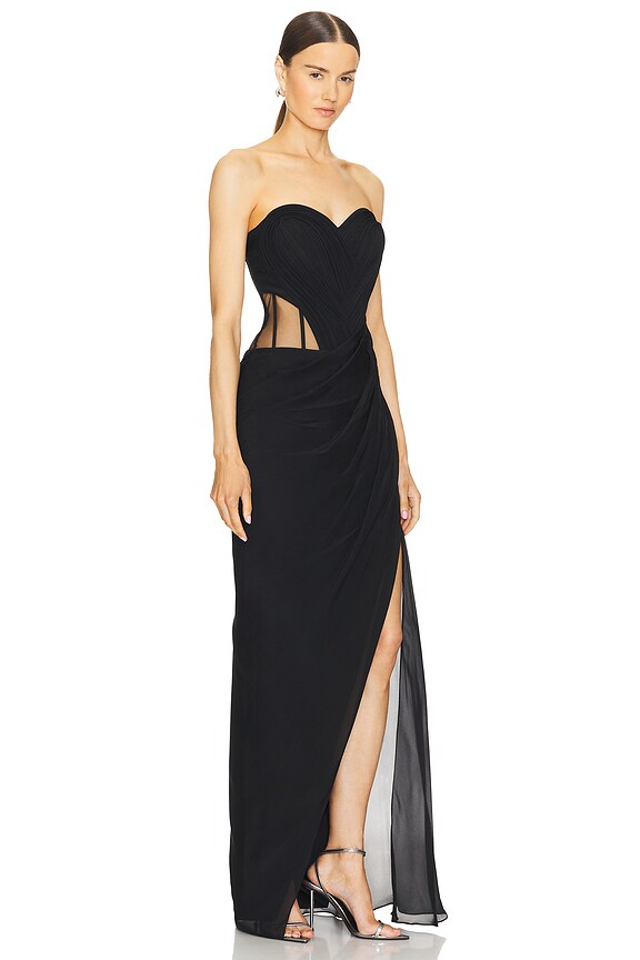 view 2 of 3 VESTIDO CORSETED SCULPTED in Black