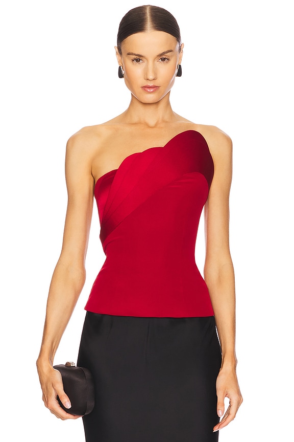 view 1 of 5 The Erytheia Petal Corset in Rubescent Red