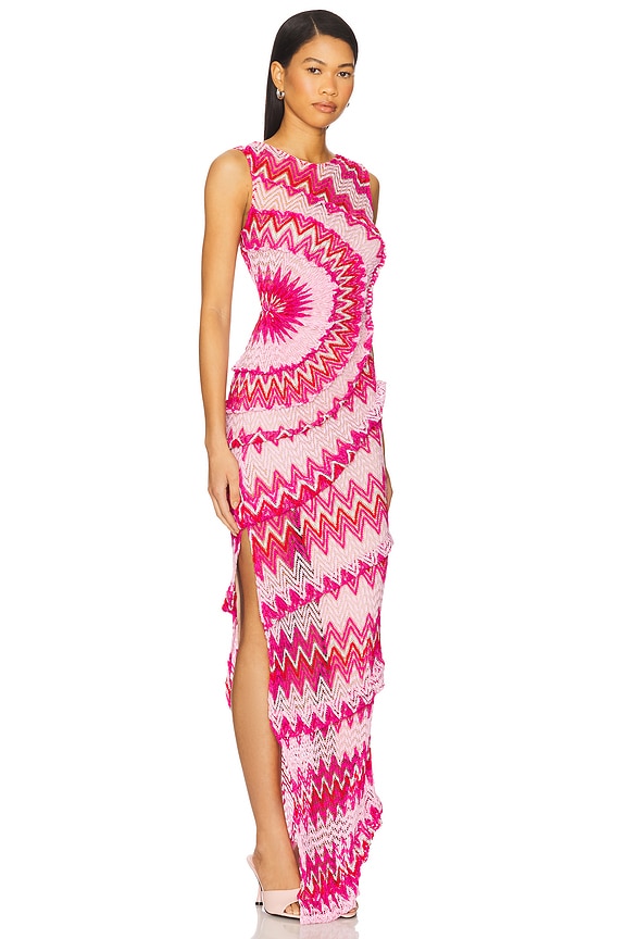 view 2 of 4 The Labyrinth Dress in Red & Pink