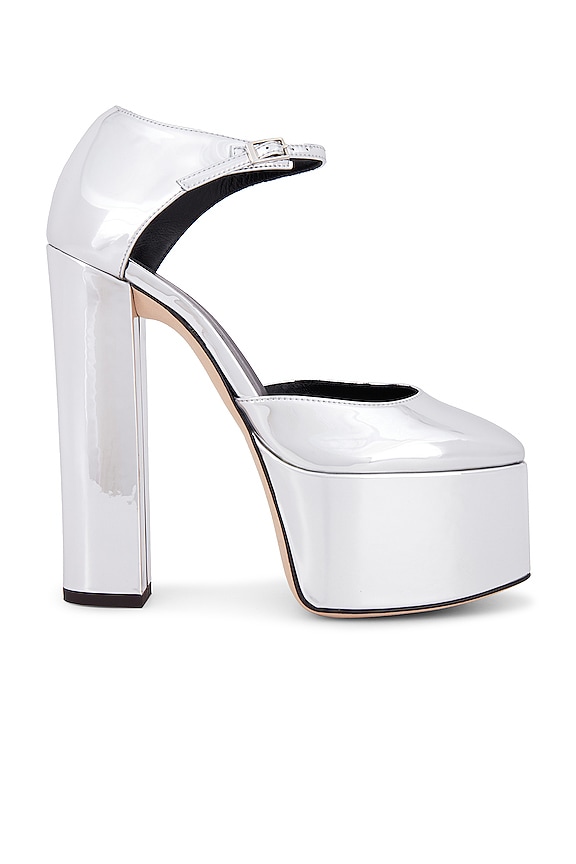 Giuseppe Zanotti Shot Heel in Silver | REVOLVE