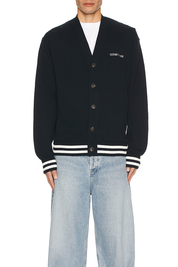 view 4 of 4 Embroidered Cardigan in Jet Black