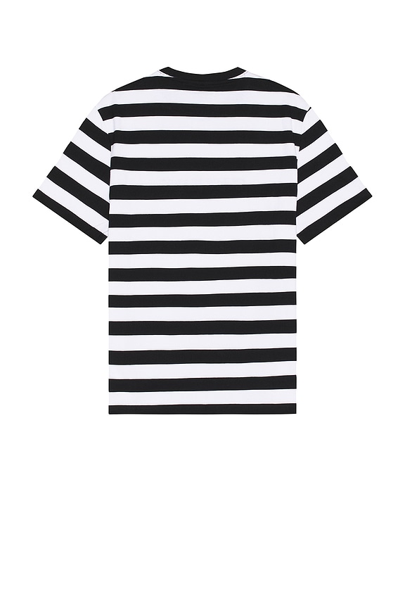 view 2 of 5 Striped Tee in White & Black Stripes