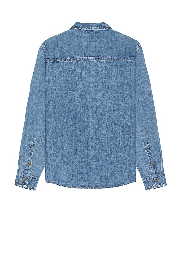 view 2 of 4 Regular Long Sleeve Denim Shirt in Mid Wash