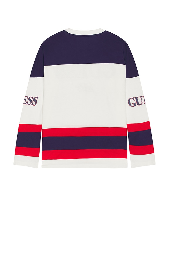 view 2 of 4 Hockey Tee in Pristine White Color Blocking