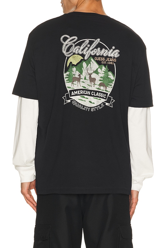 view 2 of 4 Double Layered Mountain Tee in Jet Black