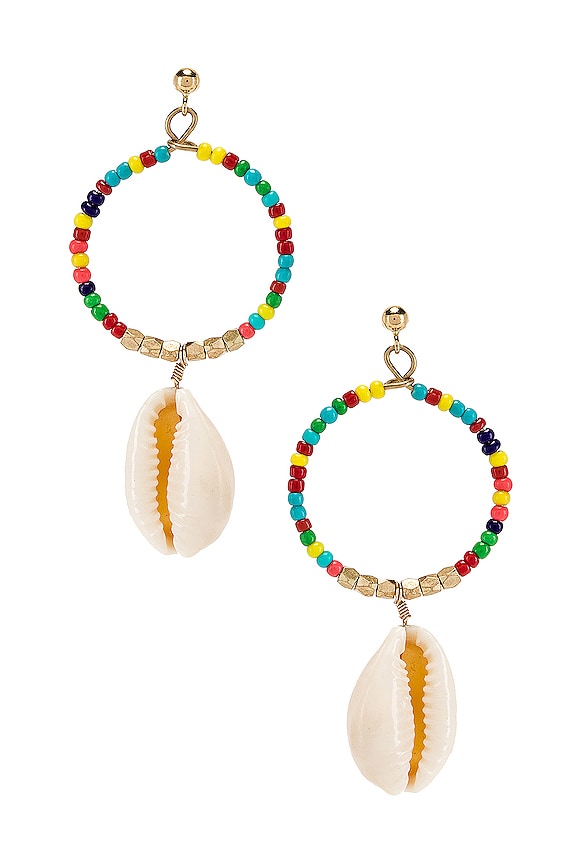 view 1 of 2 Rainbow Beaded Shell Earring in Multi