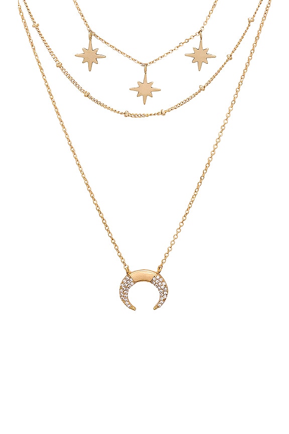 view 2 of 2 North Star Layering Necklace in Gold