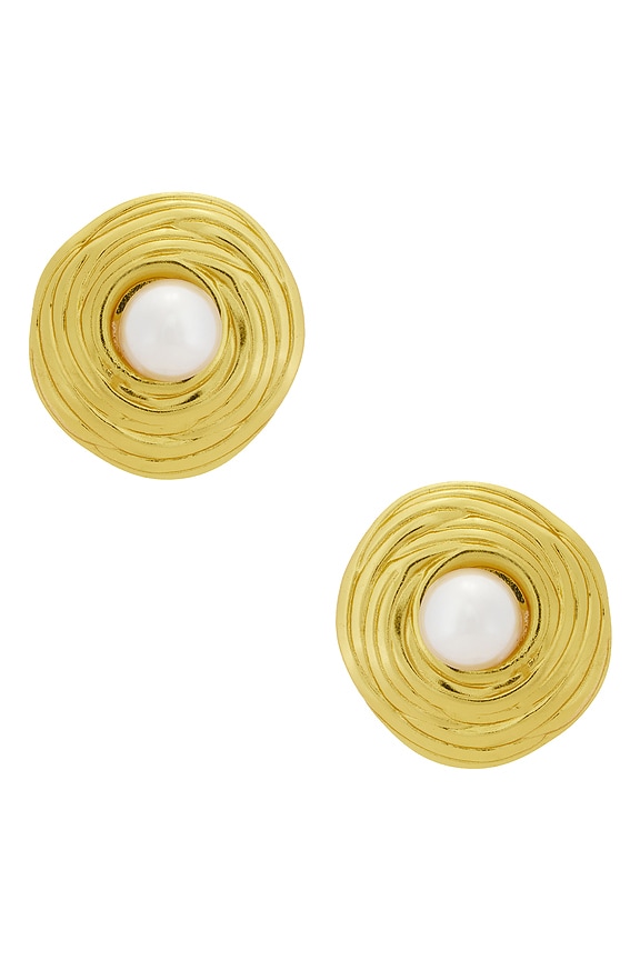 view 1 of 2 Odette Pearl Earring in Gold & Ivory