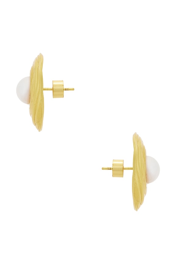 view 2 of 2 Odette Pearl Earring in Gold & Ivory