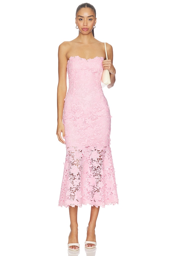 view 1 of 4 Makaia 3d Butterfly Lace Dress in Soft Rose