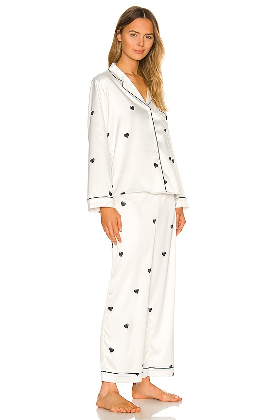 view 2 of 3 Nikki Pajama Set in Cream & Black Heart