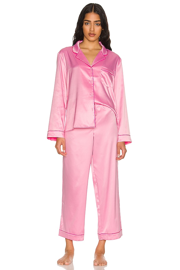 view 1 of 3 Nikki Pajama Set in Candy Pink & Hot Pink