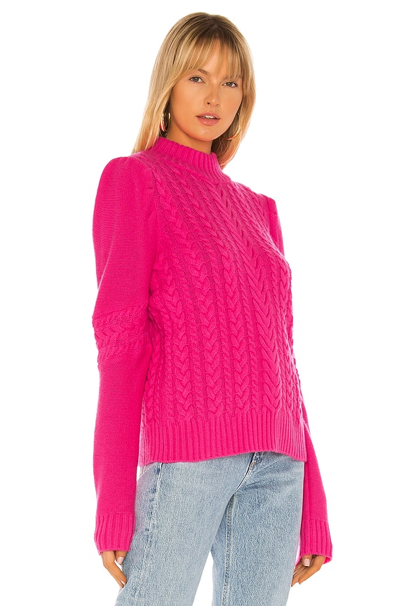view 2 of 4 Isabella Cable Knit Sweater in Hot Pink