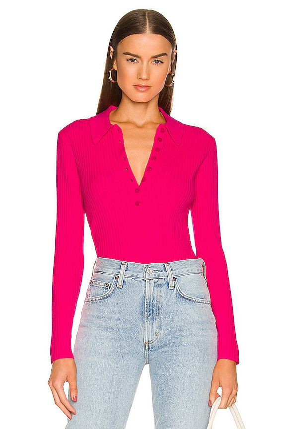 view 1 of 4 Maree Polo Sweater in Hot Pink