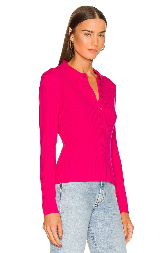 view 2 of 4 Maree Polo Sweater in Hot Pink