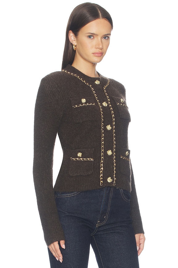 view 2 of 5 Selma Chain Cardigan in Brown