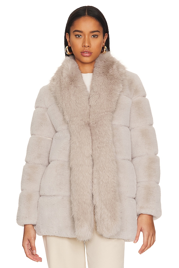 view 2 of 5 Emilia Faux Fur Jacket in Stone