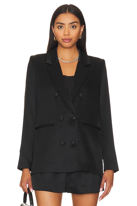 view 2 of 5 Leighton Satin Blazer in Black