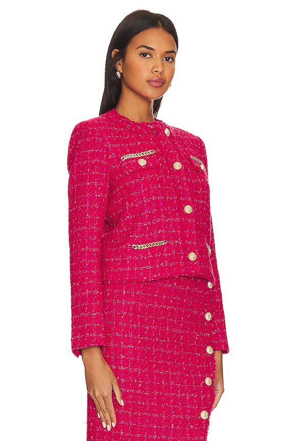 view 2 of 5 BLOUSON EN TWEED KRISTEN in Hot Pink