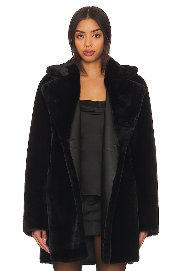 view 2 of 6 Megan Reversible Faux Fur Coat in Black